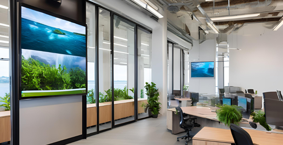 biophilic digital signage installation