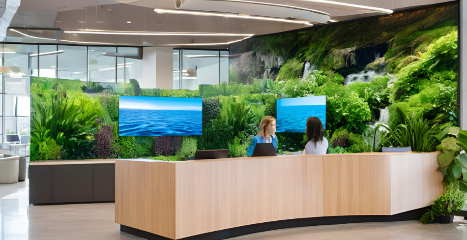 biophilic digital signage installation video wall