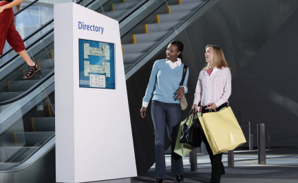 digital signage types for mixed use retail property kiosk