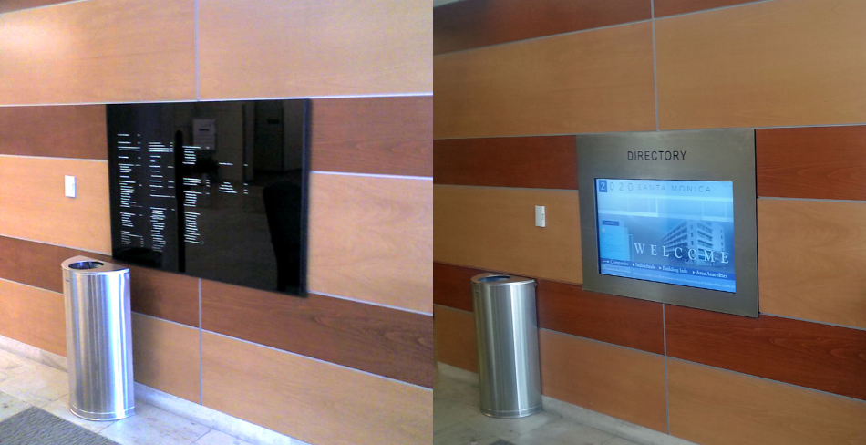 Before and after: digital building directory signage upgrade