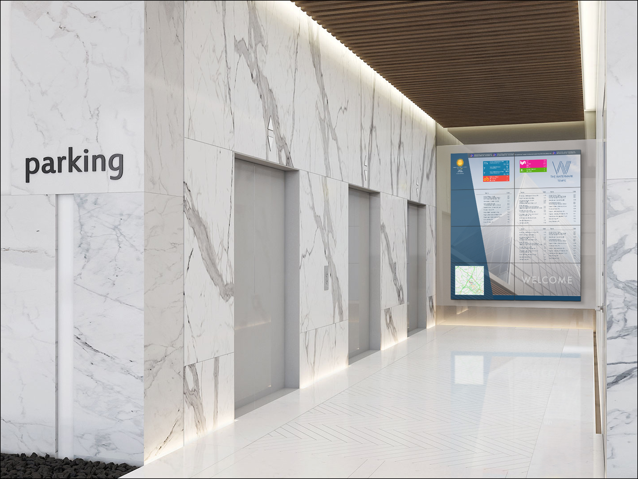 Video walls for transportation hubs