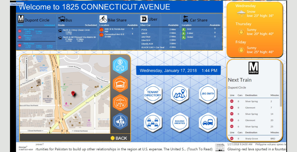 Navigo TransitAccess transit information display