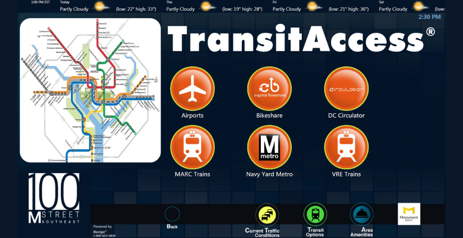 Navigo TransitAccess transit screen