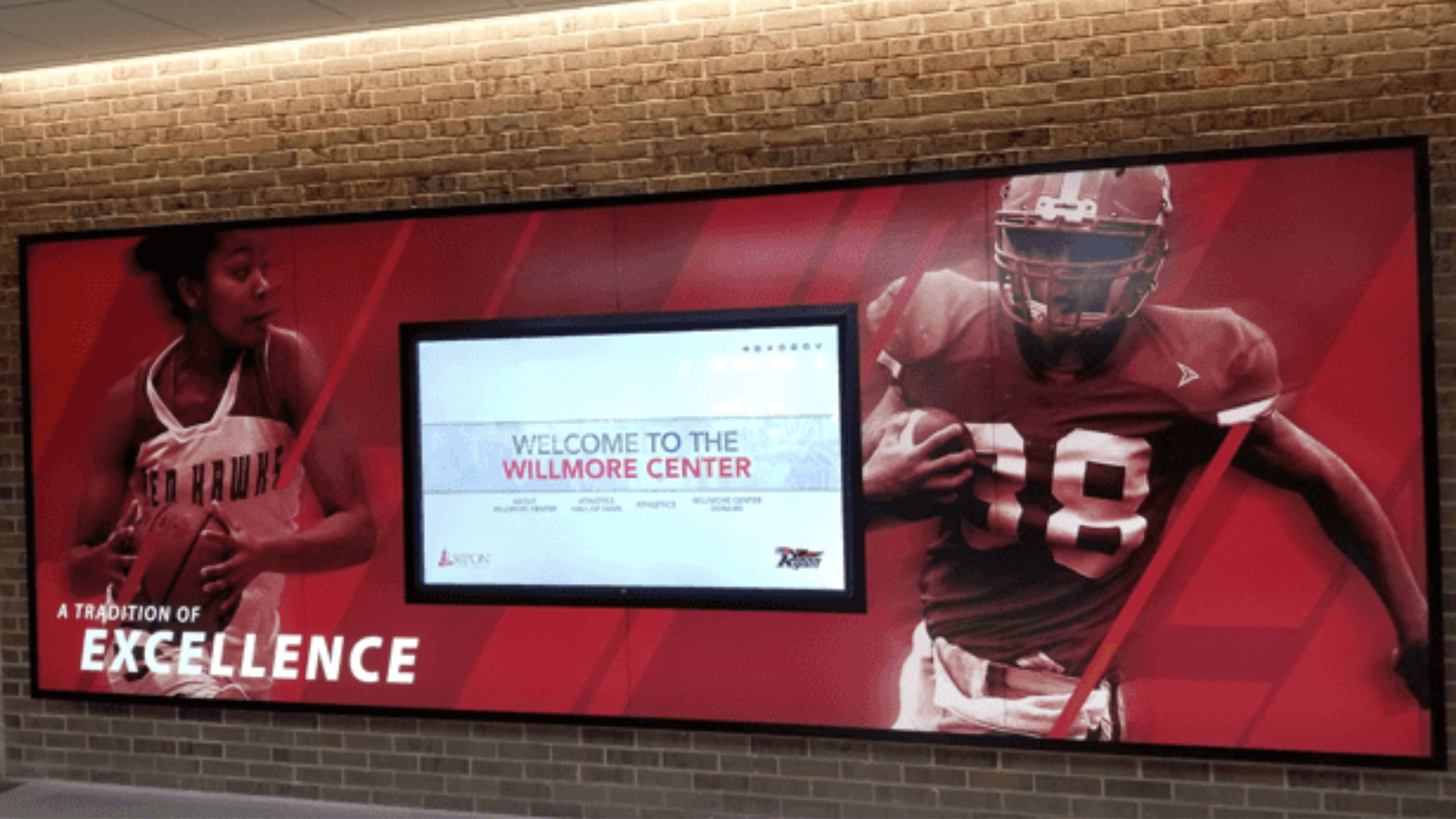 internal digital signage in college basketball arena