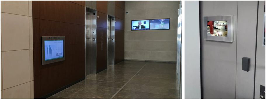 elevator signs and screens